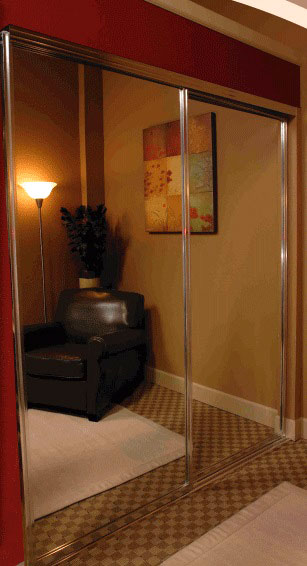 An example of the type of sliding wardrobe doors provided by National Glass.